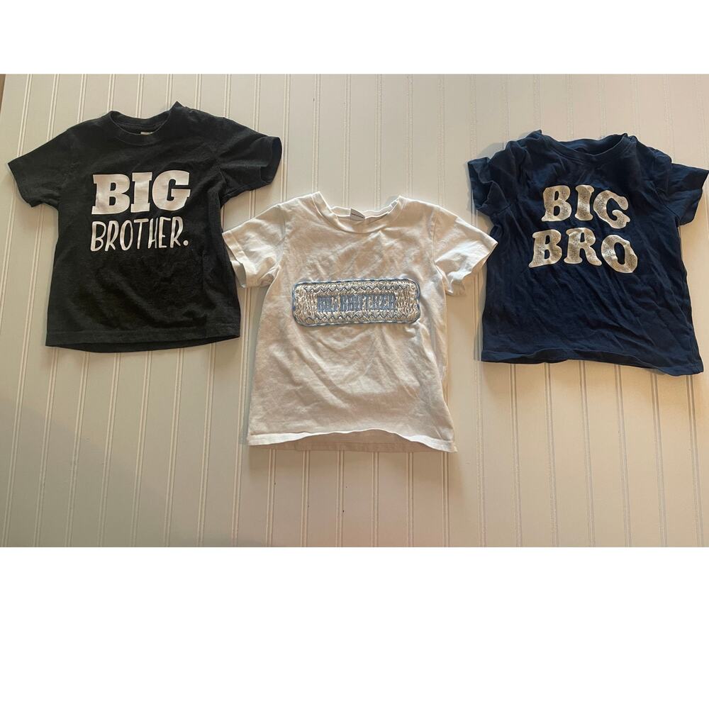 BIG BROTHER T Shirts Bundle of 3 Size Boys 3T‎ Pregnancy Announcement Photo